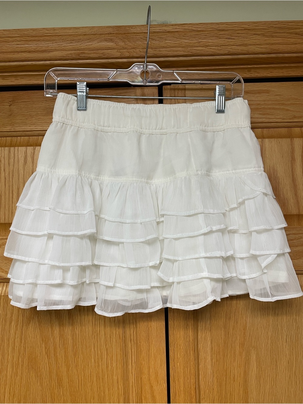 New Abercrombie & Fitch White Layered Ruffle Mini Skirt - Size Small